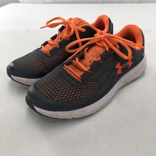 Under Armour Charged Pursuit Youth Running Shoes Gray Orange Sneakers Size 6Y