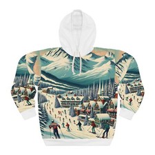 Stowe Vermont Hoodie All Over Print Ski Resort Mountain Winter Travel Outdoors