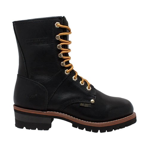 Adtec Steel Toe Boots 9" Men's Crazy Horse Logger Boot Size 12(W) Leather Black - Picture 2 of 3