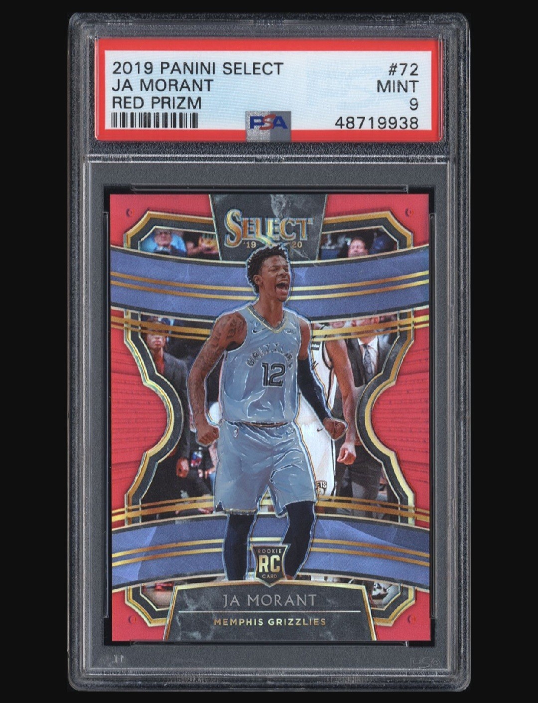 2019-20 Panini Select - Concourse Ja Morant #72 Red Prizm /199 (RC) PSA 9