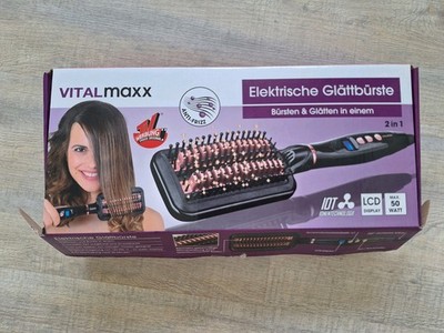 VitalMaxx Elektrische Glättbürste 2in1 Bürsten + Glätten 120-200 C max. 50 Watt