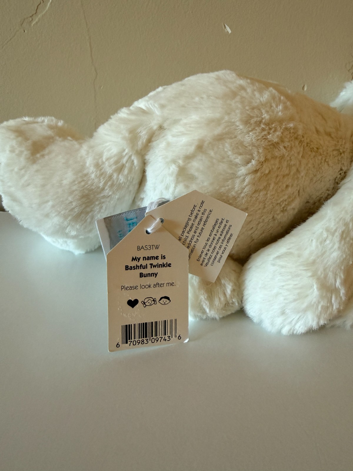 Jellycat Authentic Medium Cream Bashful Twinkle Star Bunny Plush NWT