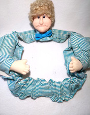 Vintage Monitor Dust Cover Decorative Puppet Head Blue Bow Tie Pockets  Arms