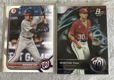 2 BRENNER COX RC lot 2022 Bowman Draft 1st Paper Base + 2023 Bowman Platinum Nat
