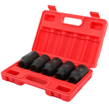 5pcs 6 Point 33mm 34mm 35mm 36mm 38mm 12 Drive Deep Impact Axle Hub Socket Set