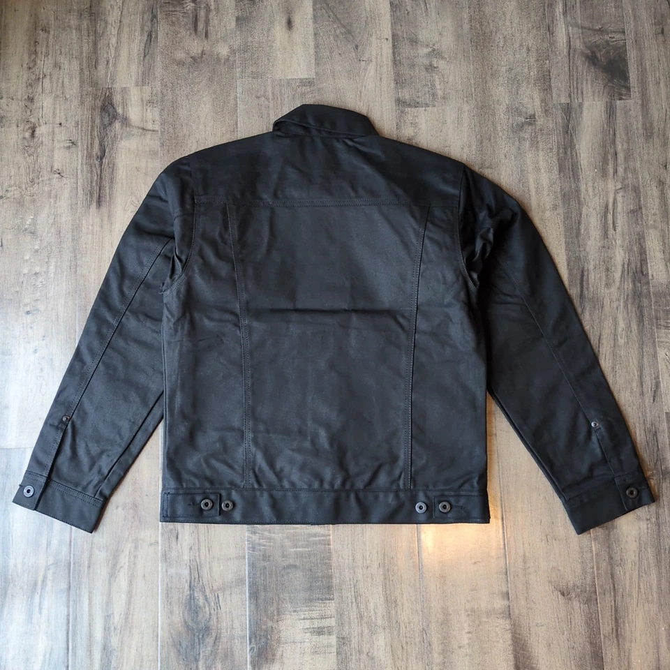 Nueva chaqueta cruiser Filson para hombre de tela de hojalata forrada corta negra talla pequeña Foto 2 de 4