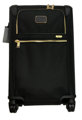 New TUMI Alpha 4.3 International 4 Wheeled 22  Carry-On Black/Gold $270 Off MSRP