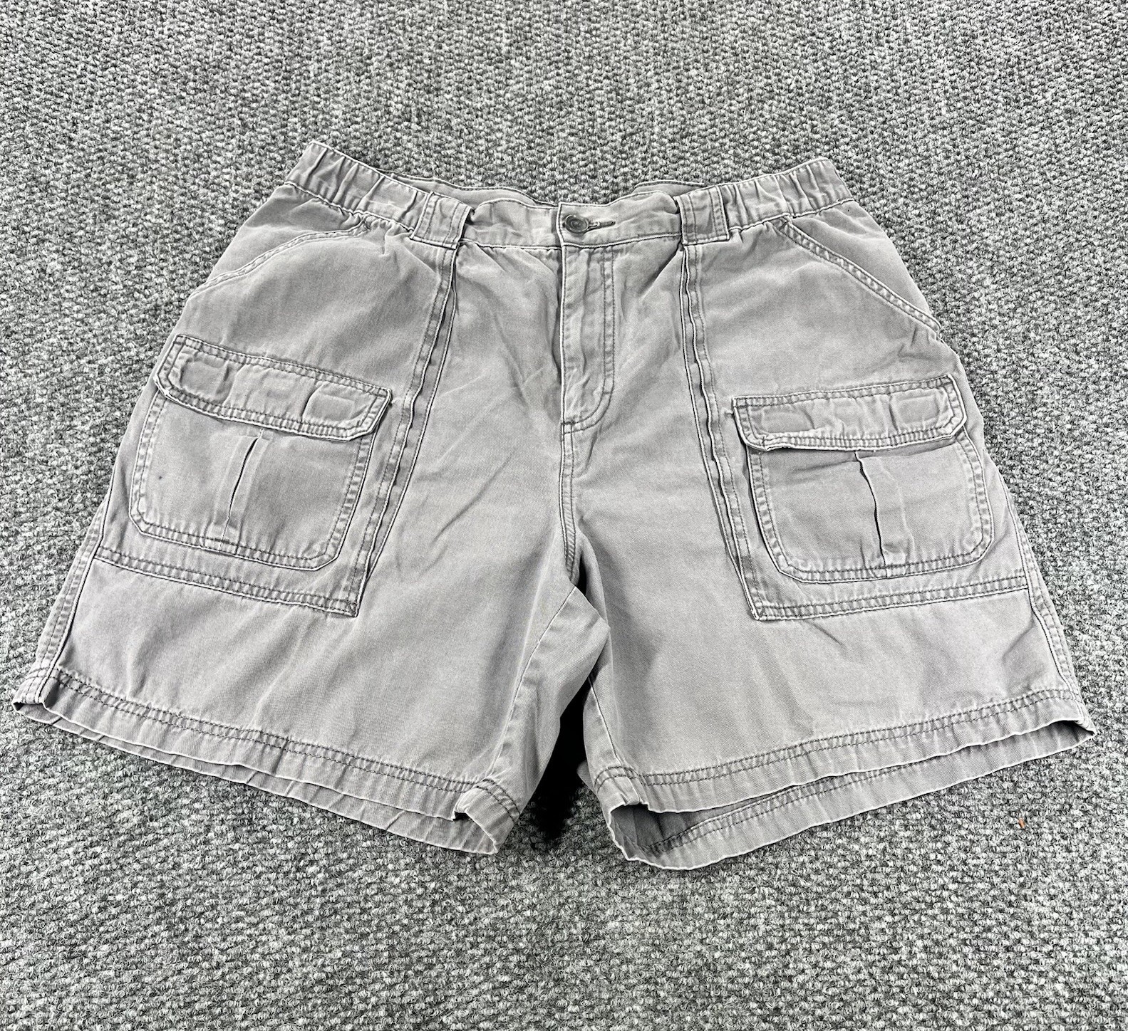 Croft & Barrow Cargo Shorts Mens 36 Gray Cotton Fishing Outdoors Hiking