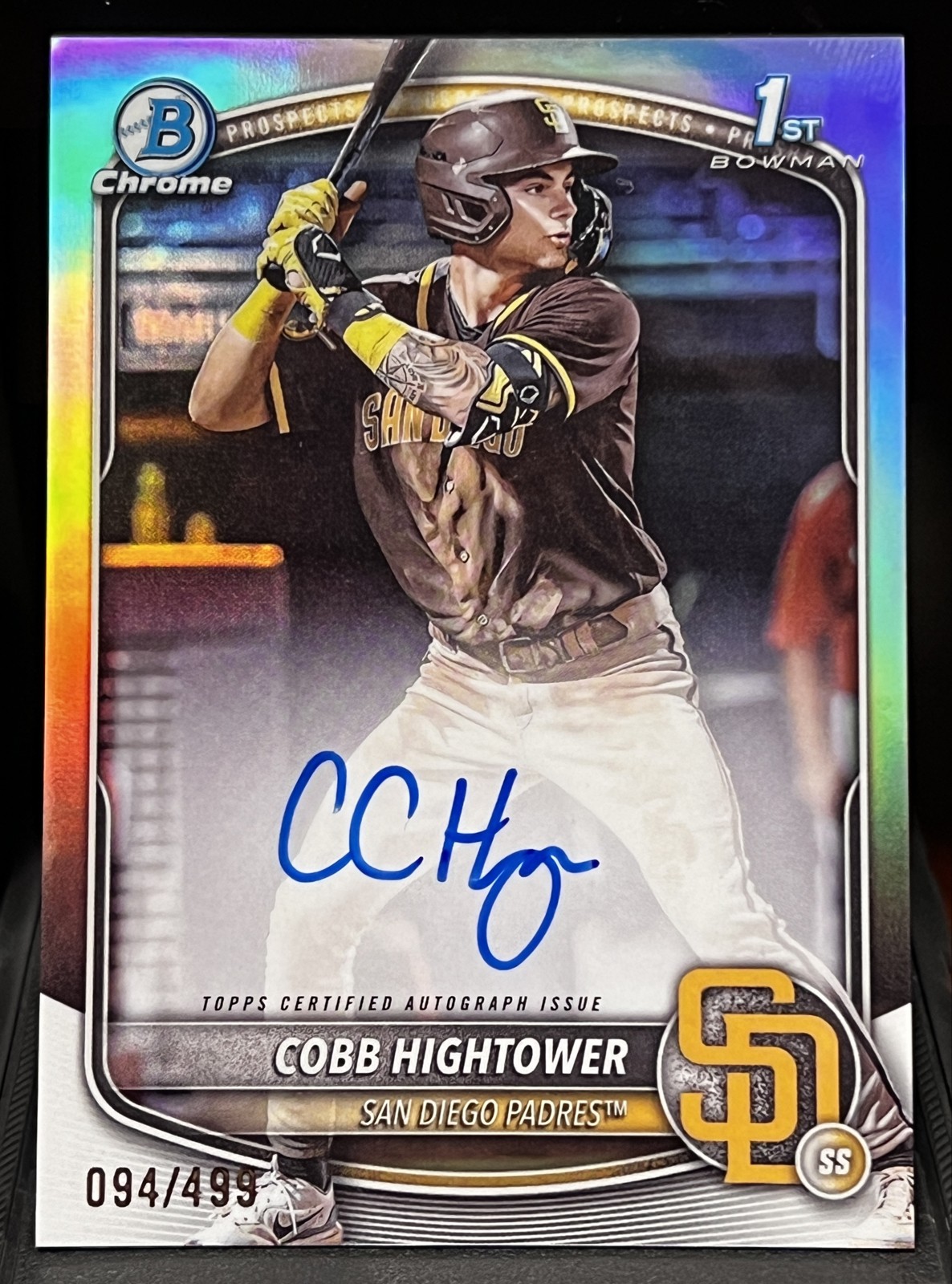 COBB HIGHTOWER 2025 1st Bowman #CPA-CHI Chrome Prospect Refractor AUTO /499