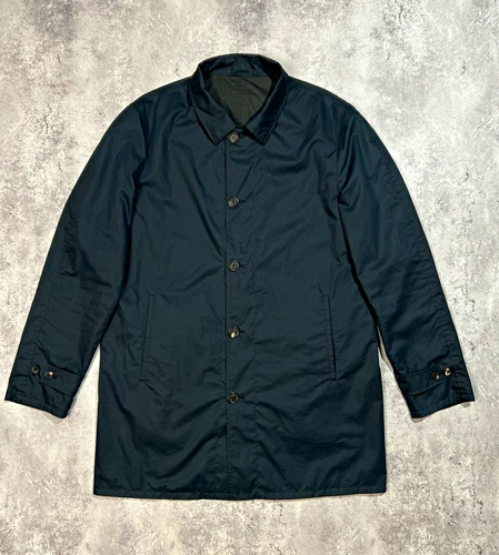 ⁠VTG Calvin Klein Collection Italy Reversible Coat Jacket Mens L 50 Dark Navy⁠ video thumbnail