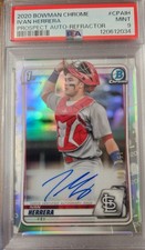 2020 Bowman Chrome Prospect Refractor Auto #CPA-IH Ivan Herrera PSA 9 1st Bowman