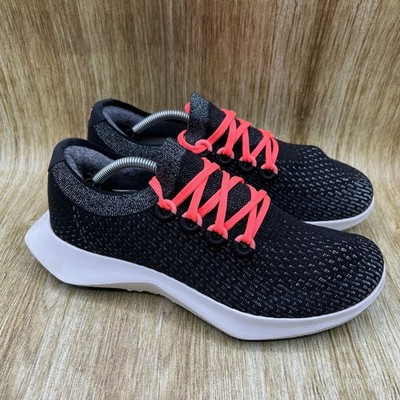 Allbirds Tree Dashers 2 Women's Size 9.5 Black Neon Coral Running Sneakers TD2