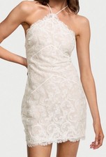 Victoria  s Secret DA Boho Floral Embroidery Slip Dress White Lace Medium NWT