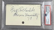 Fritz Pollard Signed Index Card Brown University Football HOF Autograph PSA/DNA