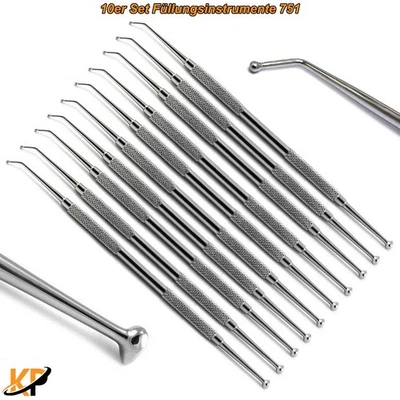 10er Amalgam Komposite Zahn Füllung Kugelstopfer 751 Dental Zahnarzt Instrumente - Bild 1 von 4