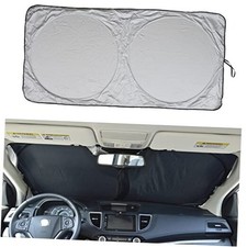 Car Windshield Sun Shade with Storage Pouch by A1 Sunshade Retractable Medium