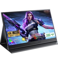 4K Monitor 15.6" 4K UHD Portable Gaming Monitor 3840 2160 Second Screen VESA
