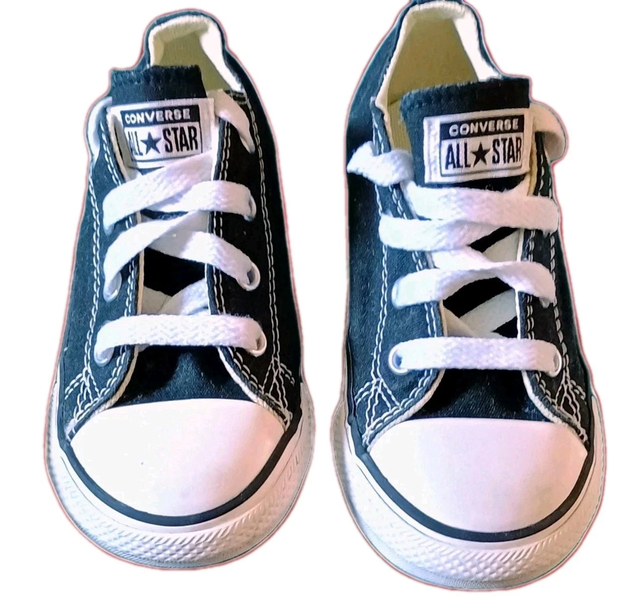 Converse bambino Chuck Taylor All Star stringate basse nere taglia 8 nuove senza scatola