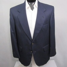 Oscar De La Renta Mens Classic Blue Blazer 42S 100 Wool Sport Coat