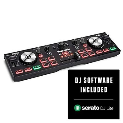 Numark DJ2GO2 Touch Compact DJ Controller mit 2 Decks, Mixer, Audio Interface
