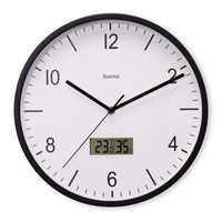 Funkwanduhr Lanzarote Wanduhr Hygrometer Thermo Schwarz Funkuhr Hama 185887
