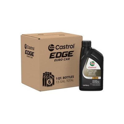 Castrol EDGE Euro 5W-40 A3/B4 Advanced Full Syn Motor Oil, 1 Qt, 6 Pack