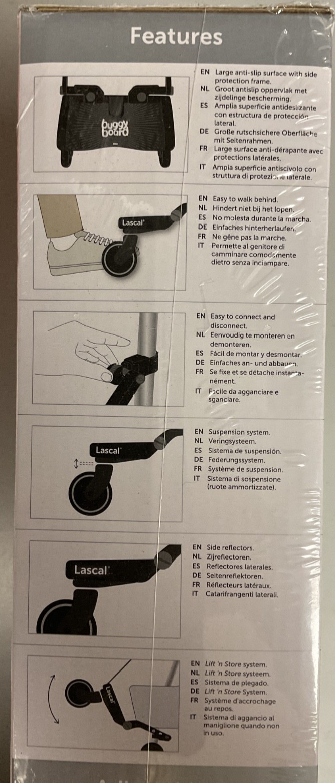 Lascal Buggy Board Maxi Rainbow Splash Universal Ride-On Stroller Board 22kg