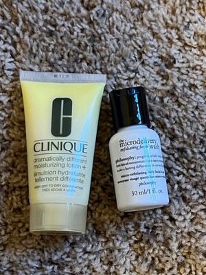 Clinique lotion 1.7 ounces and Philosophy 1 ounce facial wash NEW
