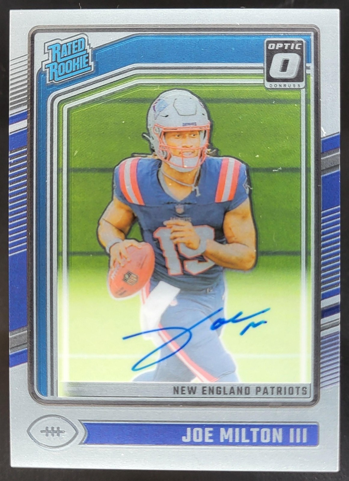 2024 Panini Donruss Optic Joe Milton III Rated Rookie RPS Auto /325 Patriots JP2