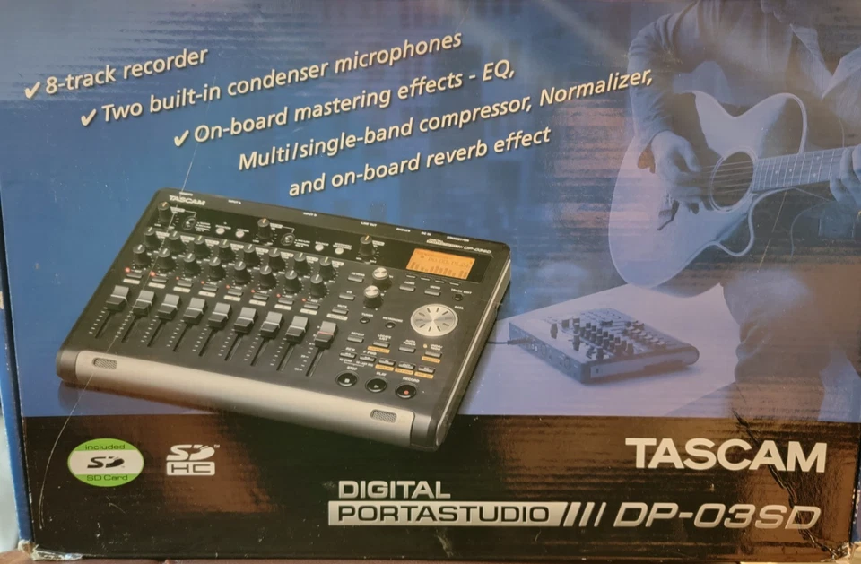 Tascam DP-03SD 8-Track Digital Portastudio Recorder w/SD card - Image 4 of 4
