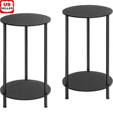End Tables Set of 2 Nightstands Coffee Table Storage Shelf Modern Design New
