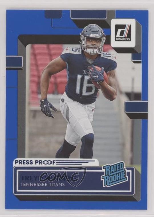 2022 Panini Donruss Rated Press Proof Blue Treylon Burks #312 Rookie RC 0qo7