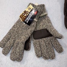 NWT Thinsulate Thermal Insulated Rag Wool Blend Winter Gloves Leather Palm Patch