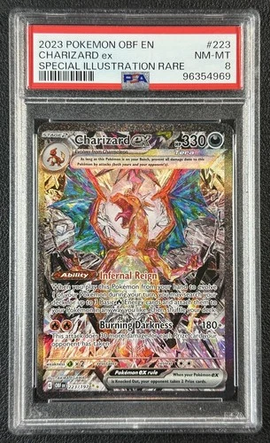 CHARIZARD EX PSA 8 2023 POKEMON SV OBSIDIAN FLAMES OBF EN #223/197 SIR 969