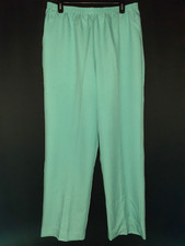 NEW ALFRED DUNNER Size 14 Pants Aqua Blue Elastic Waist Pull On