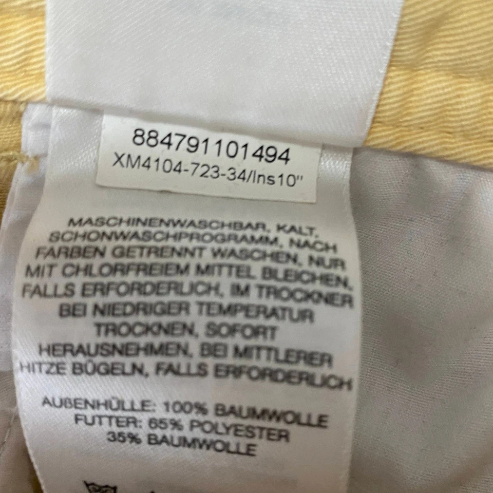 Pantalones cortos cargo Columbia amarillos 100 % algodón para hombre talla 34 x 10 Foto 4 de 4