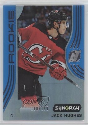 2019-20 Upper Deck Synergy Rookies Blue 118/199 Jack Hughes #100 Rookie RC 0q72