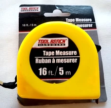 Tool Bench Hardware Yellow Tape Measurer 16 Feet/5m