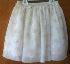 H M Girls 6-7Yrs Gold Glitter Butterfly Skirt Elastic Waist Lined Tulle Snag