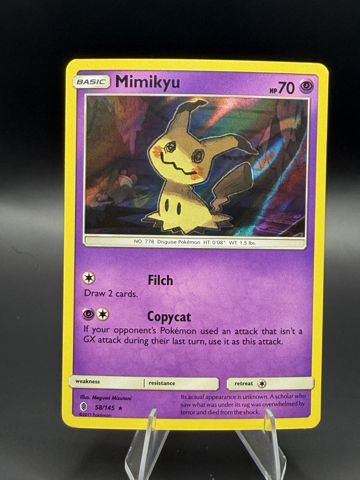 Mimikyu 58/145 Guardians Rising Holo Rare Pokemon Card NM