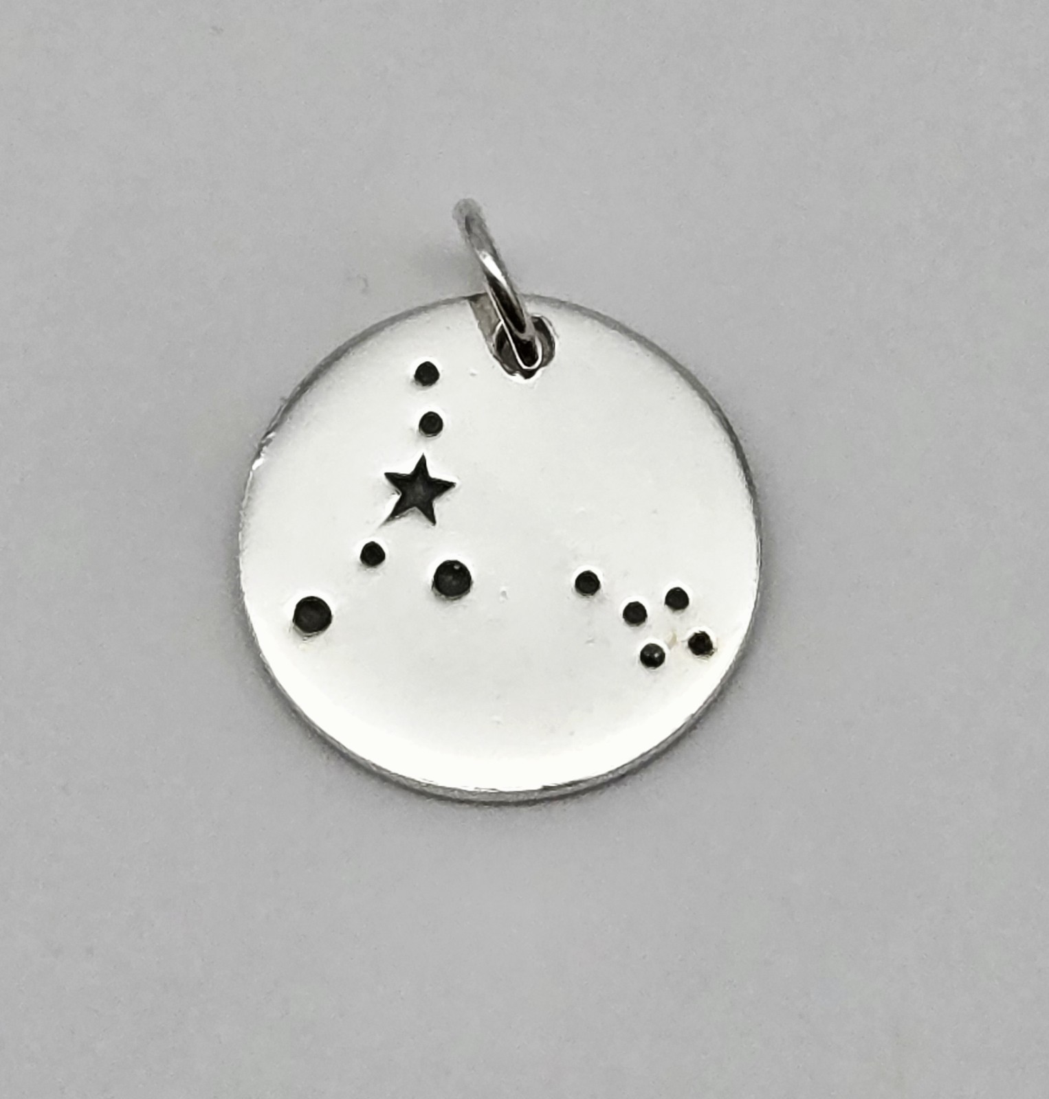 Vintage 925 Sterling Silver Pisces Constellation Zodiac Charm Pendant - 1.6g