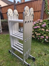 Multi Function Folding Ladder 3.56m Aluminium 150kg Capacity Excellent Condition