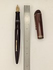 Wahl Eversharp Skyline Red Pinstripe Fountain Pen 14k Gold Fine Nib Restored — photo 3