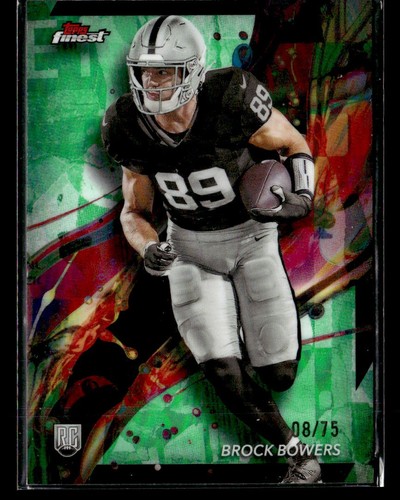 2024 Finest #82 Brock Bowers Green Refractor #/75 Rookie card