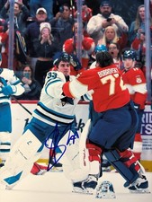SERGEI BOBROVSKY SIGNED FLORDIA PANTHERS FIGHT 8X10 PHOTO ALEX NEDELJKOVIC COA