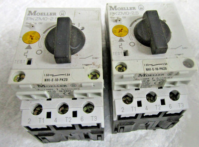  2) MOELLER 1.6-2.5A MANUAL MOTOR STARTER PKZM0-2.5 LOT OF 2