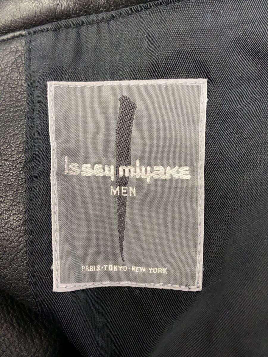 ISSEY MIYAKE Men Leather Jacket Blouson/S/Leather/Blk/9Cl23002