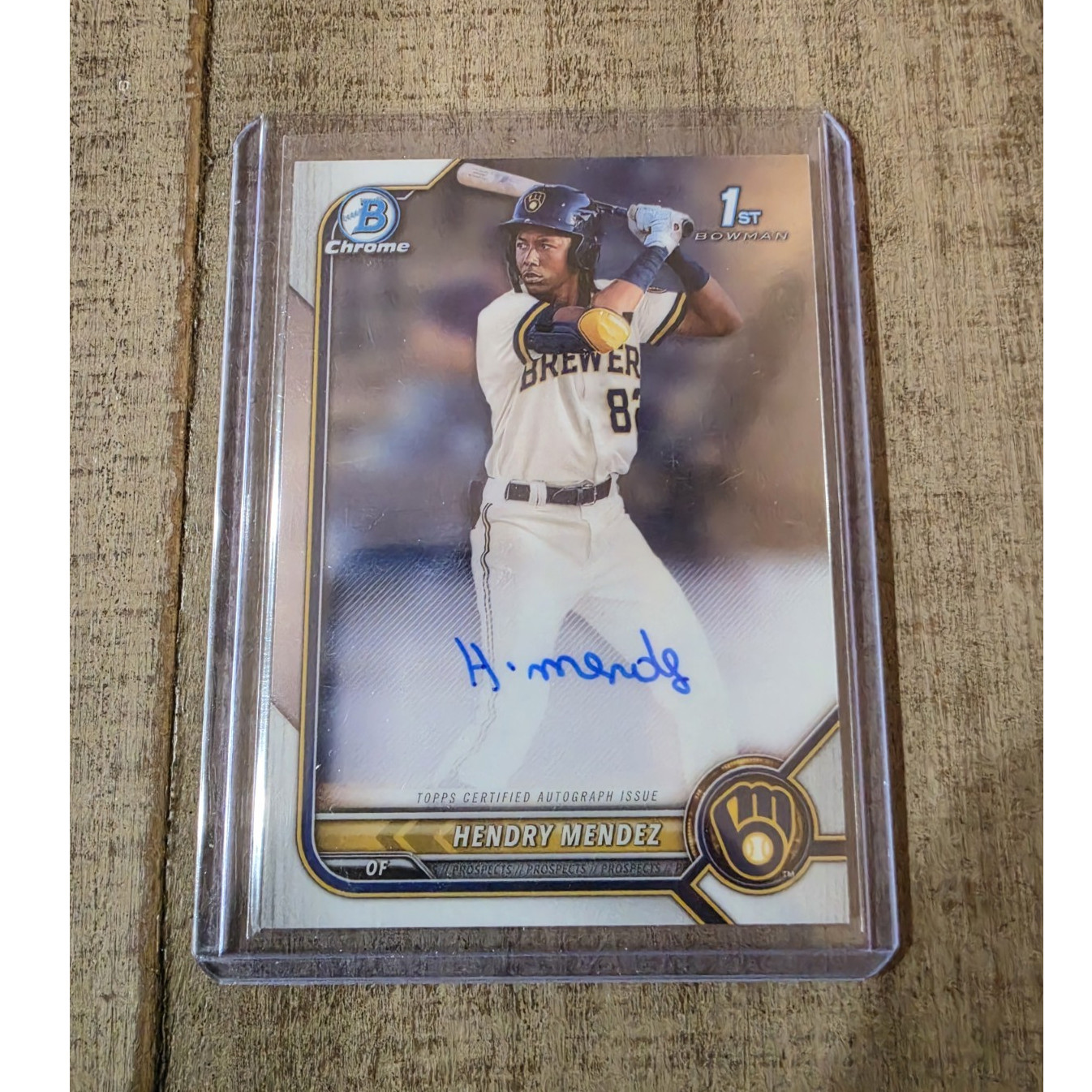 2022 Bowman Chrome 1st Bowman Hendry Mendez #CPA-HM Auto Rookie Brewers