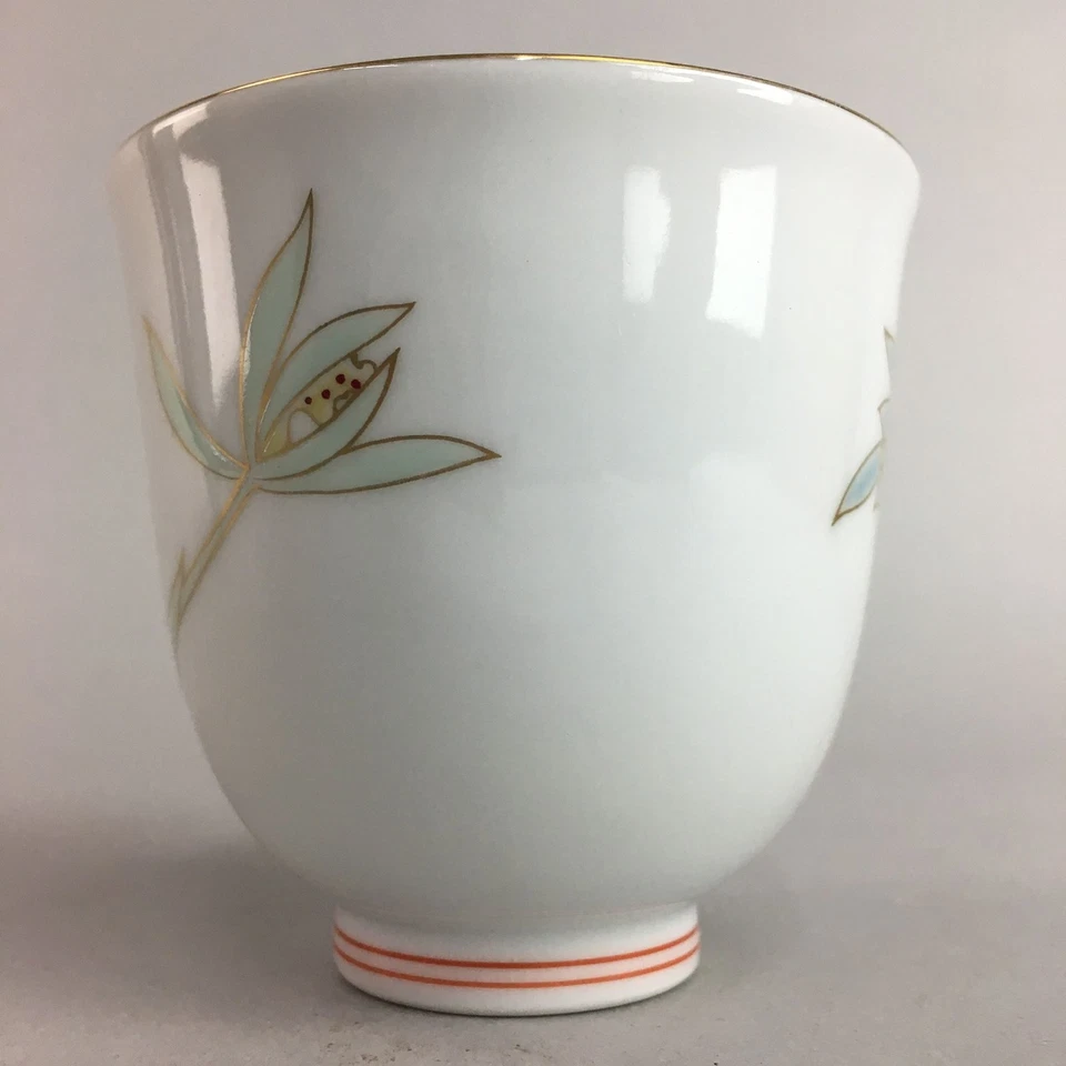 Taza de té japonesa Arita Ware de porcelana de colección Fukagawa Yunomi floral QT52 Foto 3 de 4