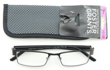 Foster Grant Chip Gunmetal Reading Glasses With Soft Case Choose Diopter 